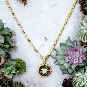 18” chain gold tone stainless steel fashion jewelry pendant necklace